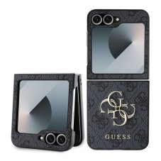 Guess PU 4G Metal Logo zadný kryt pre Samsung Galaxy Z Flip 6/7 FE Grey
