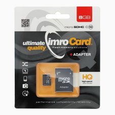 Pamäťová karta Imro Memory Card Microsd 8Gb 100Mb/S Class 10 Uhs I With Adapter Sd