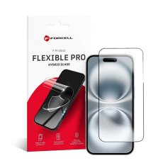 Ochranné tvrdené sklo Hybrid Glass to iPhone 16 Plus Forcell Flexible 5D Black