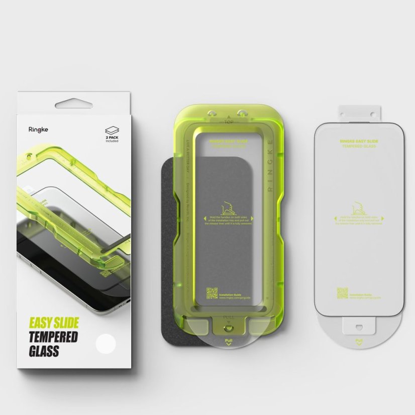 2ks v balení, set ochranných skiel Ringke Easy Slide 2-Pack iPhone Air Black