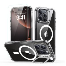 Kryt ESR Classic Hybrid Kickstand Halolock Magsafe & Tempered Glass iPhone 16 Pro Clear