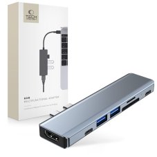 HUB rozbočovač Tech-Protect V5-Hub Adapter 7In1 Grey HUB rozbočovač Tech-Protect V5-Hub Adapter 7In1 Grey