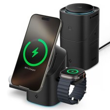 Bezdrôtová nabíjačka Spigen Essential Ef223Ms 3v1 Qi2 Rotary Magnetic Magsafe Wireless Charger Black