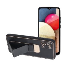Kryt Forcell LEATHER Case Kickstand Samsung Galaxy A02S čierny Kryt Forcell LEATHER Case Kickstand Samsung Galaxy A02S čierny