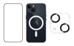3PACK - Hydrogel + Crystal Air kryt s MagSafe + ochranné sklíčko kamery pre iPhone 13 mini