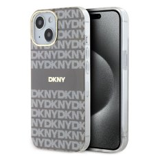 DKNY PC/TPU Repeat Pattern tonális csíkos MagSafe tok iPhone 15 bézs színű készülékhez