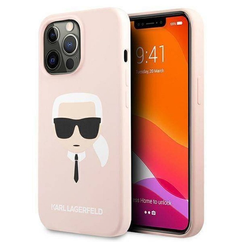 Kryt Original Faceplate Case Karl Lagerfeld Klhcp13Lslkhlp iPhone 13 Pro (Silicone K. Head / Light Pink)