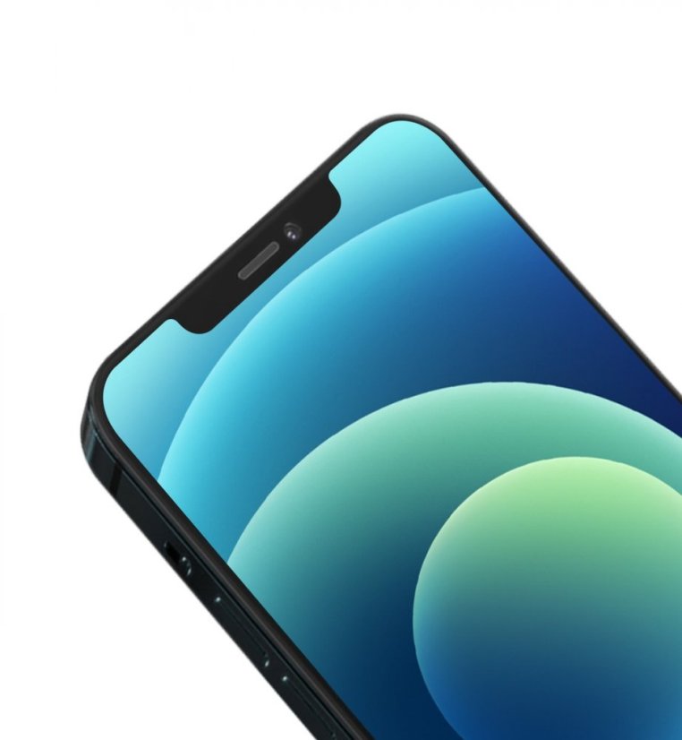 Védő edzett üveg fekete élekkel Apple iPhone 12 készülékhez