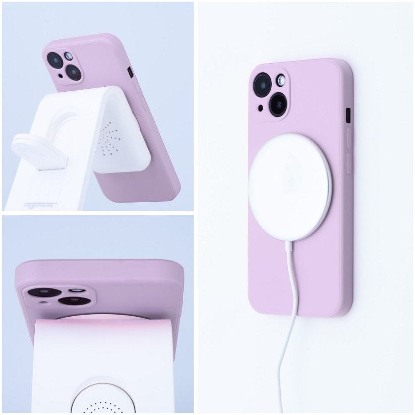 Kryt Silicone Mag Cover Case s MagSafe iPhone 15 Pink