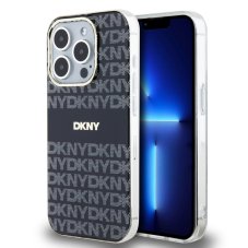 DKNY PC/TPU Repeat Pattern tonális csíkos MagSafe tok iPhone 13 Pro Max-hoz Black