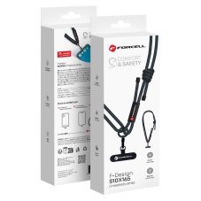 Forcell F-Design S10X165 Crossbody Phone Lanyard With Adjustable Length (Max 82,5cm In The Loop) Black