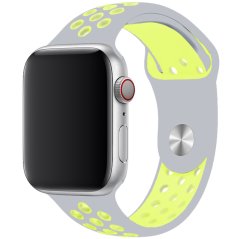 Remienok pre Apple Watch (42/44/45mm) Sport, grey-yellow (veľkosť L)