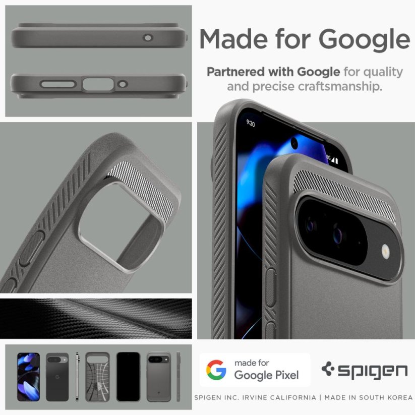 Kryt Spigen Rugged Armor Google Pixel 9 / 9 Pro Marble Grey