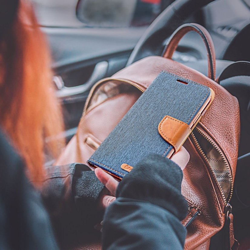 Kryt Canvas Book Case Xiaomi Redmi Note 12 5G Navy Blue
