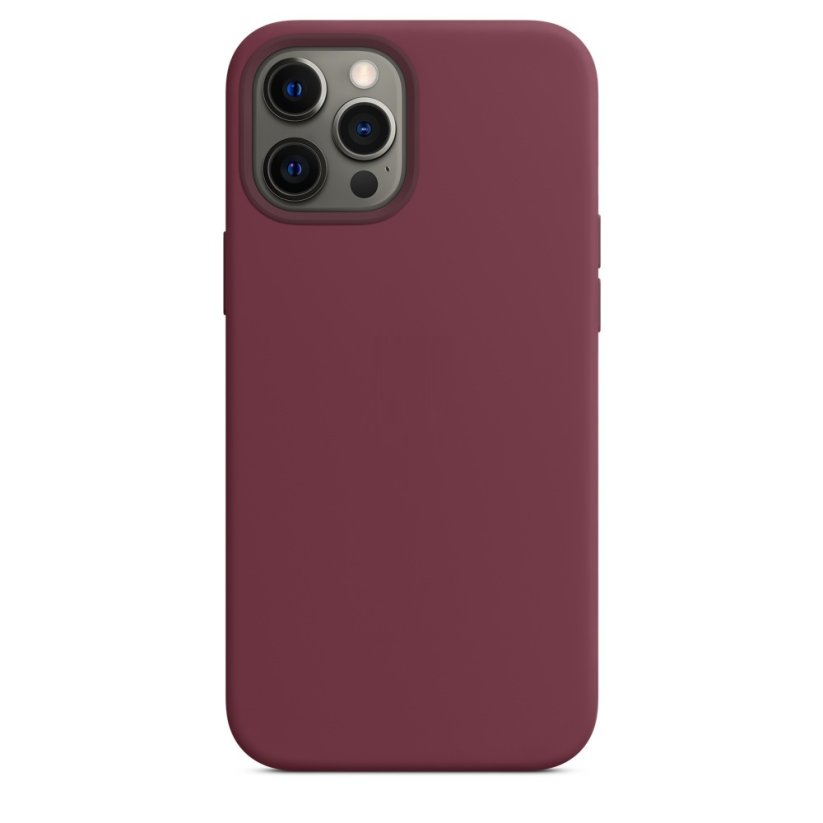 iPhone 12/12 Pro Silicone Case s MagSafe - Plum design (bordový)