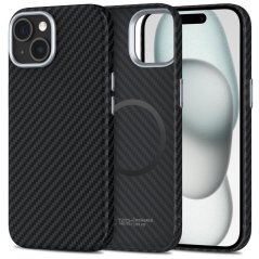 Kryt Tech-Protect Ion Carbon Magsafe iPhone 15 Black/Silver Kryt Tech-Protect Ion Carbon Magsafe iPhone 15 Black/Silver