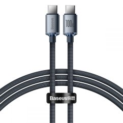 KÁBEL BASEUS CRYSTAL SHINE TYPE-C TO TYPE-C CABLE PD100W/3A 120CM BLACK