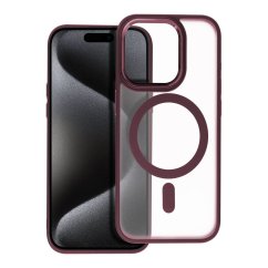 Kryt Matte Mag Cover Case s MagSafe iPhone 15 Pro Plum Red