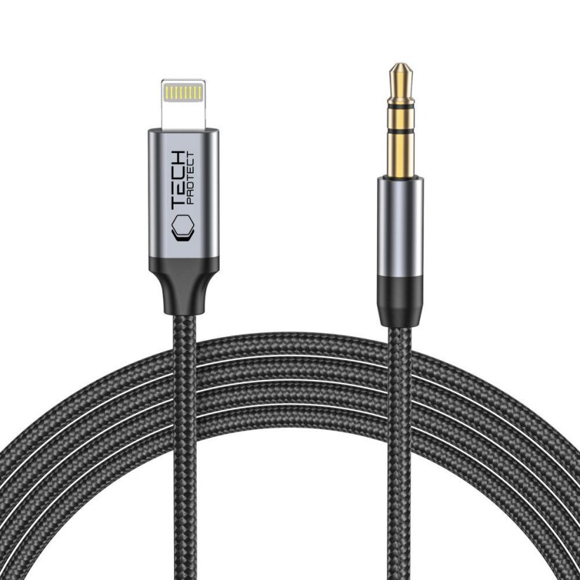 Kábel Tech-Protect Ultraboost Lightning to Aux mini Jack 3.5mm Cable 100cm Black