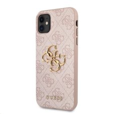 Guess PU 4G Metal Logo zadní kryt pro iPhone 11 Pink