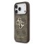 Guess PU 4G Metal Logo Strap zadný kryt pre iPhone 17 Pro Brown