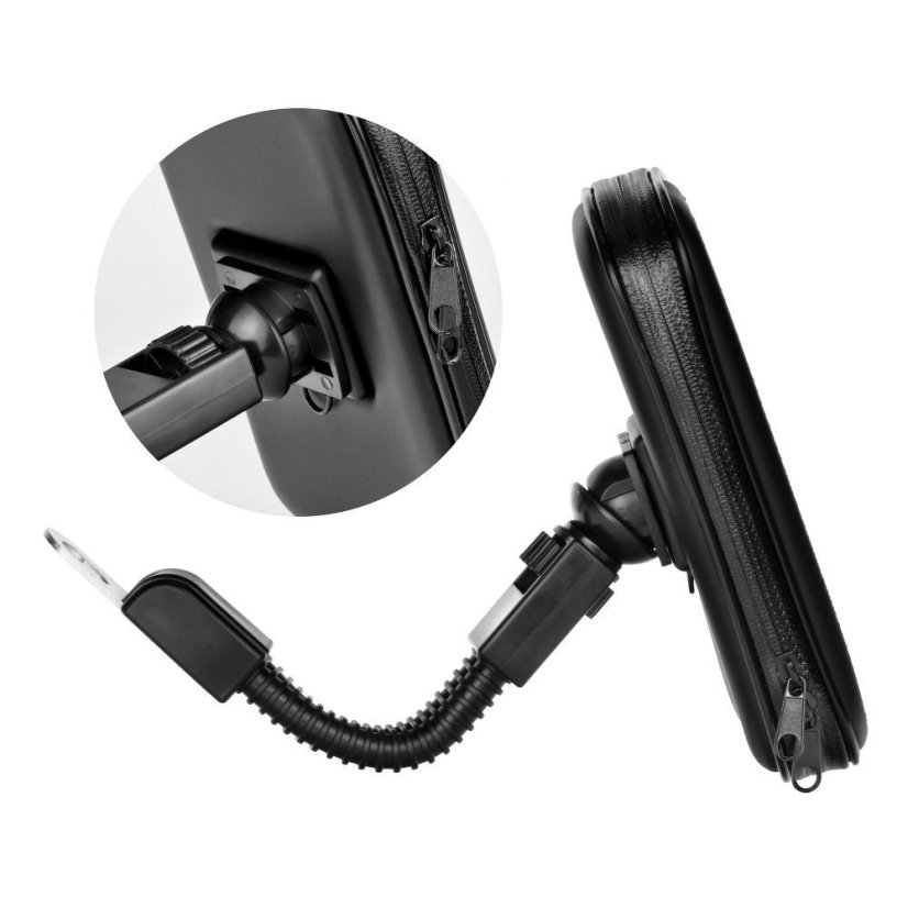 Vodeodolné púzdro Motorcycle Holder Mobile Phone Waterproof With Zip ( 6,4" - 8" ) Black