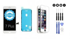MULTIPACK - ORIGINÁLIS fehér LCD kijelző iPhone 7 Plus + LCD ragasztó (a kijelző alatti ragasztó) + 3D védőüveg + szerszámkészlet