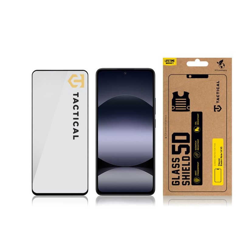 Tactical Glass Shield 5D sklo pre Xiaomi Redmi Note 14 4G/5G/Poco X7 Pro 5G Black