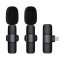 Wireless Lavalier Microphone Lightning Double With Long Hair (2 In Set) K1 Black