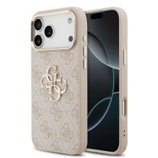 Guess PU bőr 4G fém logó arany fémkeret tok iPhone 17 Pro Max rózsaszínhez Rózsaszín Guess PU bőr 4G fém logó arany fémkeret tok iPhone 17 Pro Max rózsaszínhez Rózsaszín