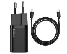 Baseus TZCCSUP-B01 Super Si Quick nabíjačka USB-C 20W + Simple Wisdom Data kábel USB-C to iP 1m Black