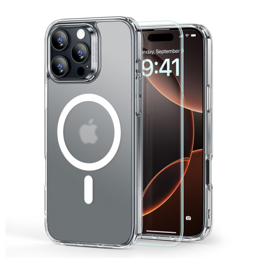 Ochranné sklo ESR Classic Hybrid Halolock Magsafe & Tempered Glass iPhone 16 Pro Frosted Clear