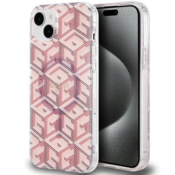 Kryt Original Faceplate Case Guess Guhmp15Shgcustgp iPhone 15 (s MagSafe / Iml Gcube / Pink)