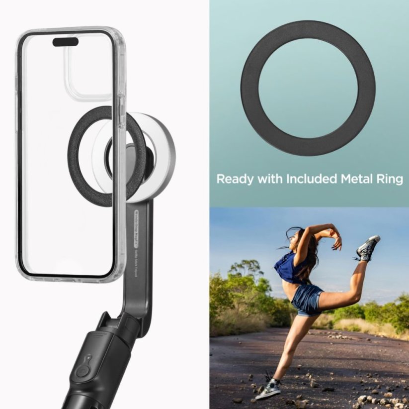 Selfie tyč Spigen S580W Magsafe Bluetooth Selfie Stick Long Tripod Black