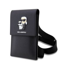 Karl Lagerfeld Saffiano Metal Logo NFT Taška na Telefon Black Karl Lagerfeld Saffiano Metal Logo NFT Taška na Telefon Black