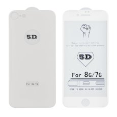 5D predné a zadné ochranné sklo pre Apple iPhone 7 Plus/8 Plus - biele