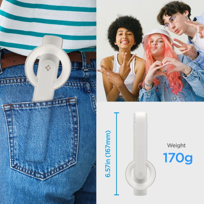 Selfie bot Spigen S571W Magsafe Bluetooth Selfie Stick állvány Dune Beige