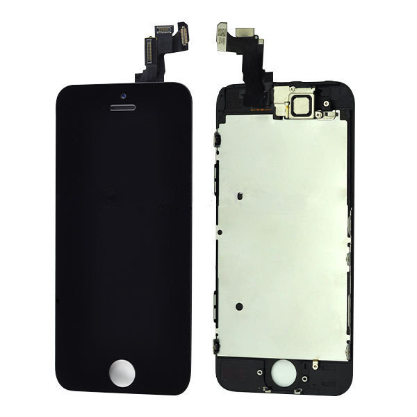 ORIGINAL Čierny LCD displej iPhone 5S s prednou kamerou + proximity senzor OEM (bez home button)