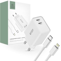 Nabíjačka do siete Tech-Protect C35W 2-Port Network Charger PD35W + Lightning Cable White