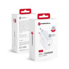 Nabíjačka siete Forcell F-Energy Tfk-Tc-25Wpd Travel Charger Type C Pd Qc4.0 3A 25W White