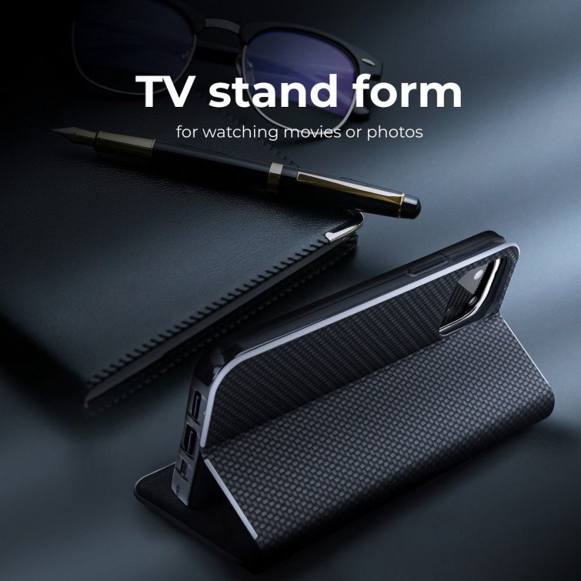 Kryt Forcell LUNA Book Carbon  Xiaomi POCO M4 Pro 5G čierny