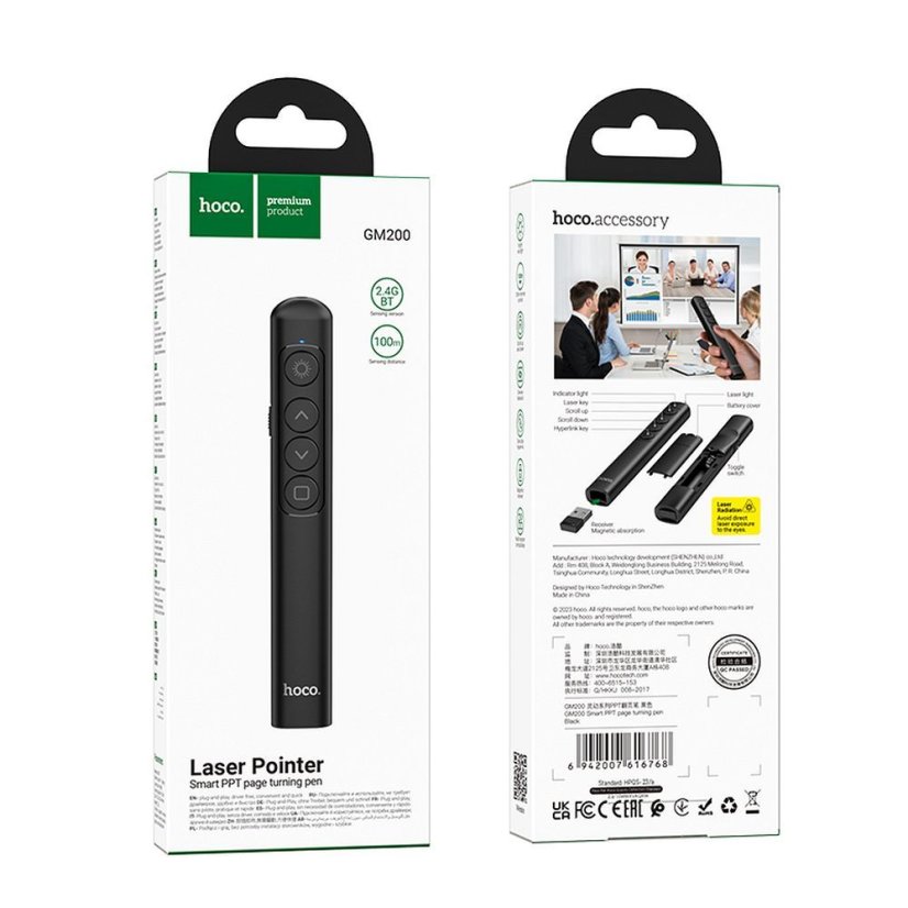 Wireless Laser Presenter Hoco Bluetooth Gm200 Black