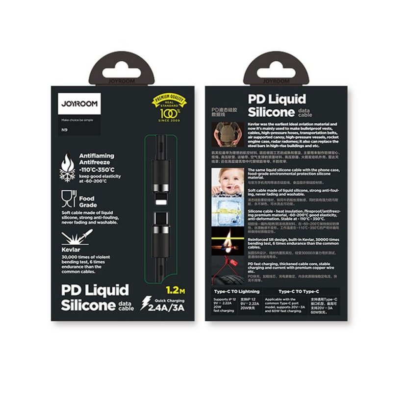Joyroom S-1224N9 Type-C Lightning kábel PD20W 120cm fekete