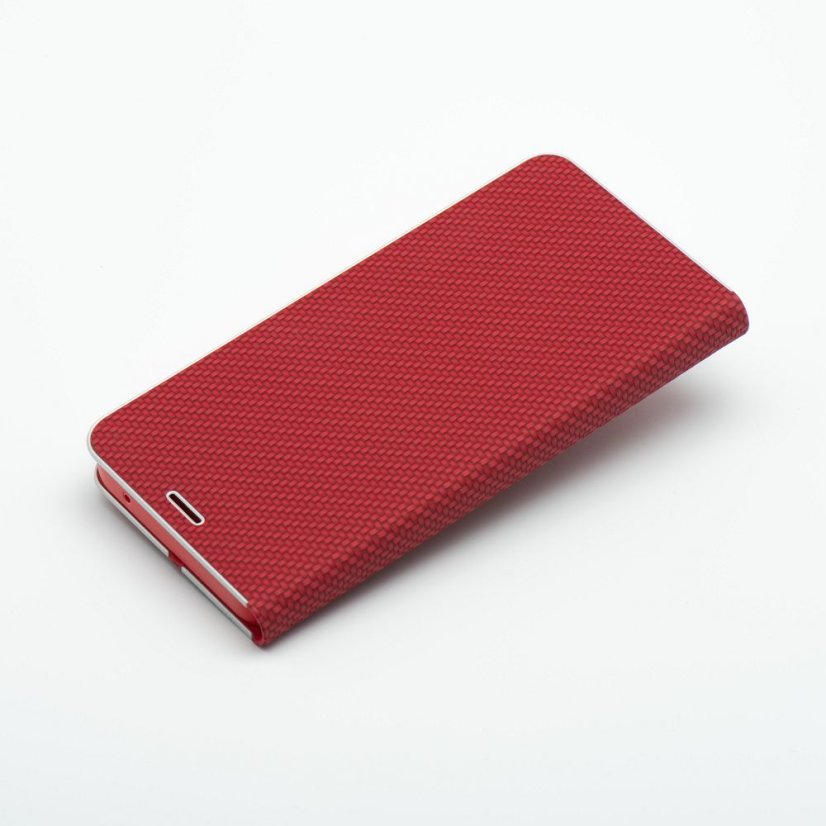 Kryt Flip Case Huawei P30 Lite Luna Book Carbon Red