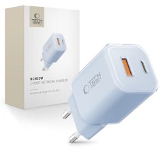 Nabíjačka do siete Tech-Protect Ncm33W 2-Port Network Charger PD33W/QC3.0 Baby Blue