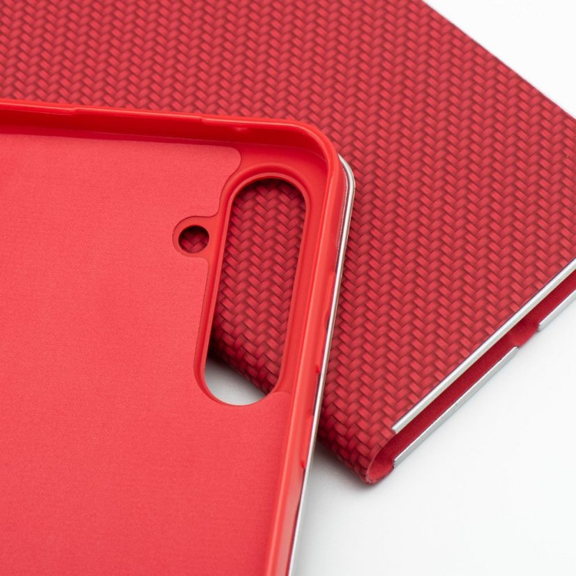 Kryt Flip Case Huawei P30 Lite Luna Book Carbon Red