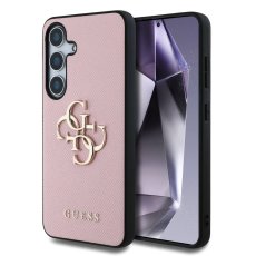 Guess PU Grained 4G Metal Logo zadný kryt pre Samsung Galaxy S25 Pink
