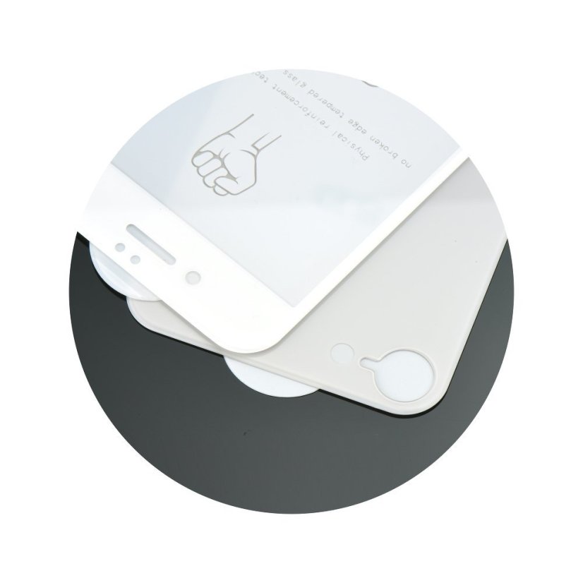 5D predné a zadné ochranné sklo pre Apple iPhone 7 Plus/8 Plus - biele