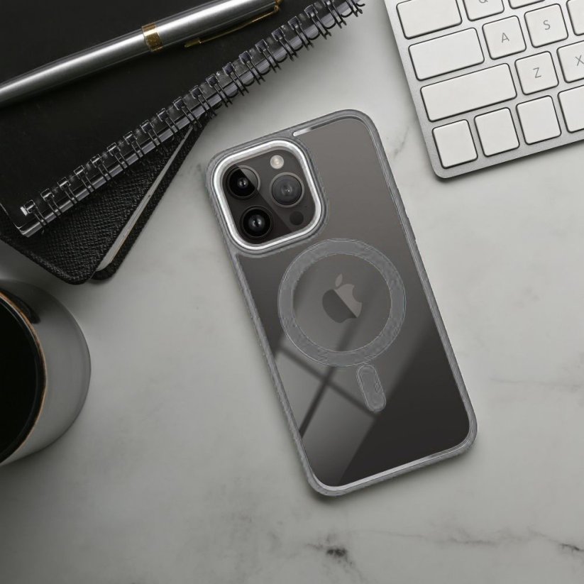 Kryt Color Edge Mag Cover Case s MagSafe iPhone 15 Titatnium Grey