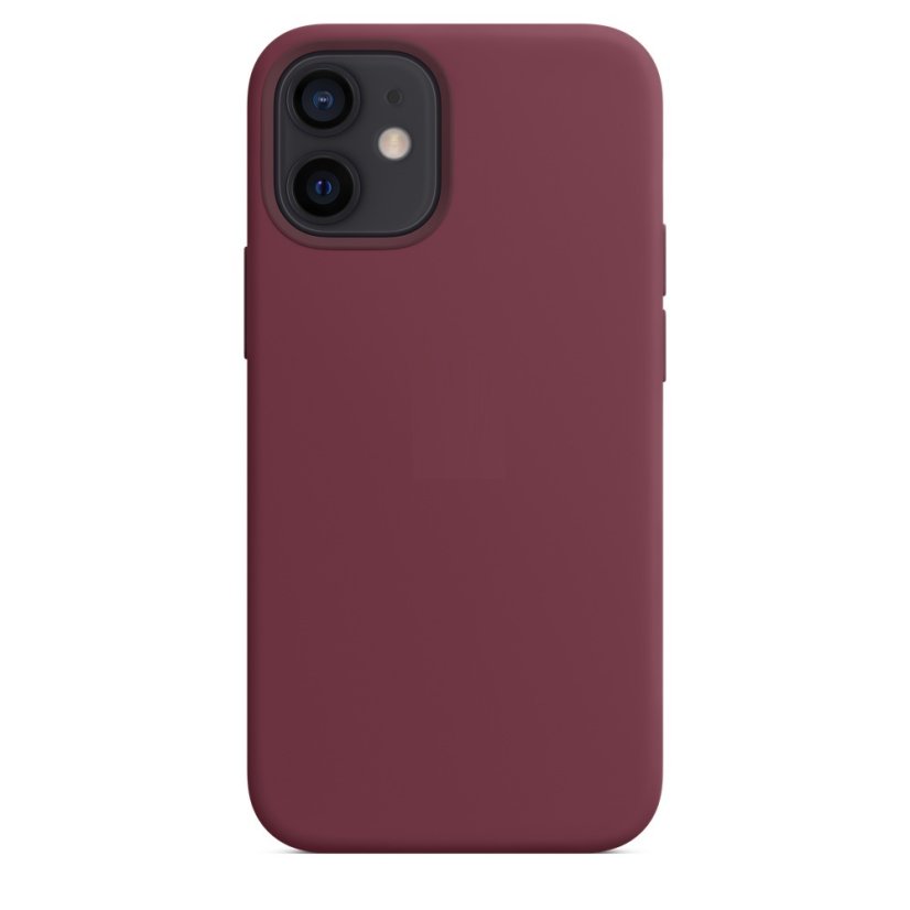 iPhone 12/12 Pro Silicone Case s MagSafe - Plum design (bordový)